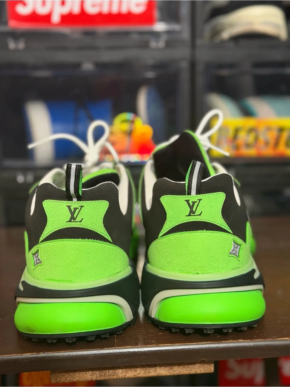 Louis Vuitton Men's Neon Green, Black & White Runner Sneaker
